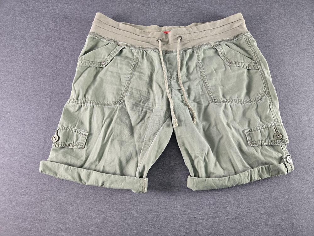 Unionbay Shorts Juniors 13 Green Cargo Drawstring Waist Bermuda Pockets Y2K